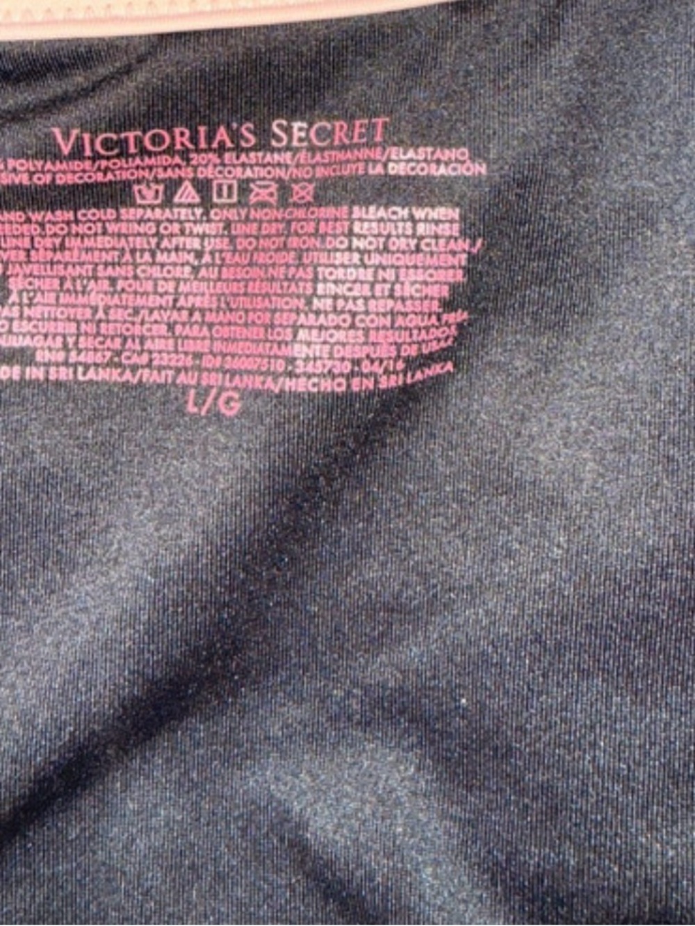 Victoria's Secret Black One-Piece Swimsuit with Pink, Orange & Cream Trim - Picture 3 of 5